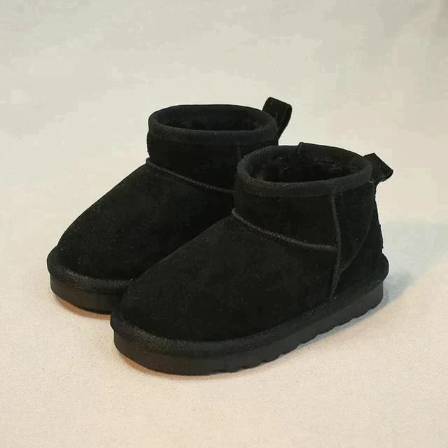 Suede Enkellaarsjes met Faux Bontvoering