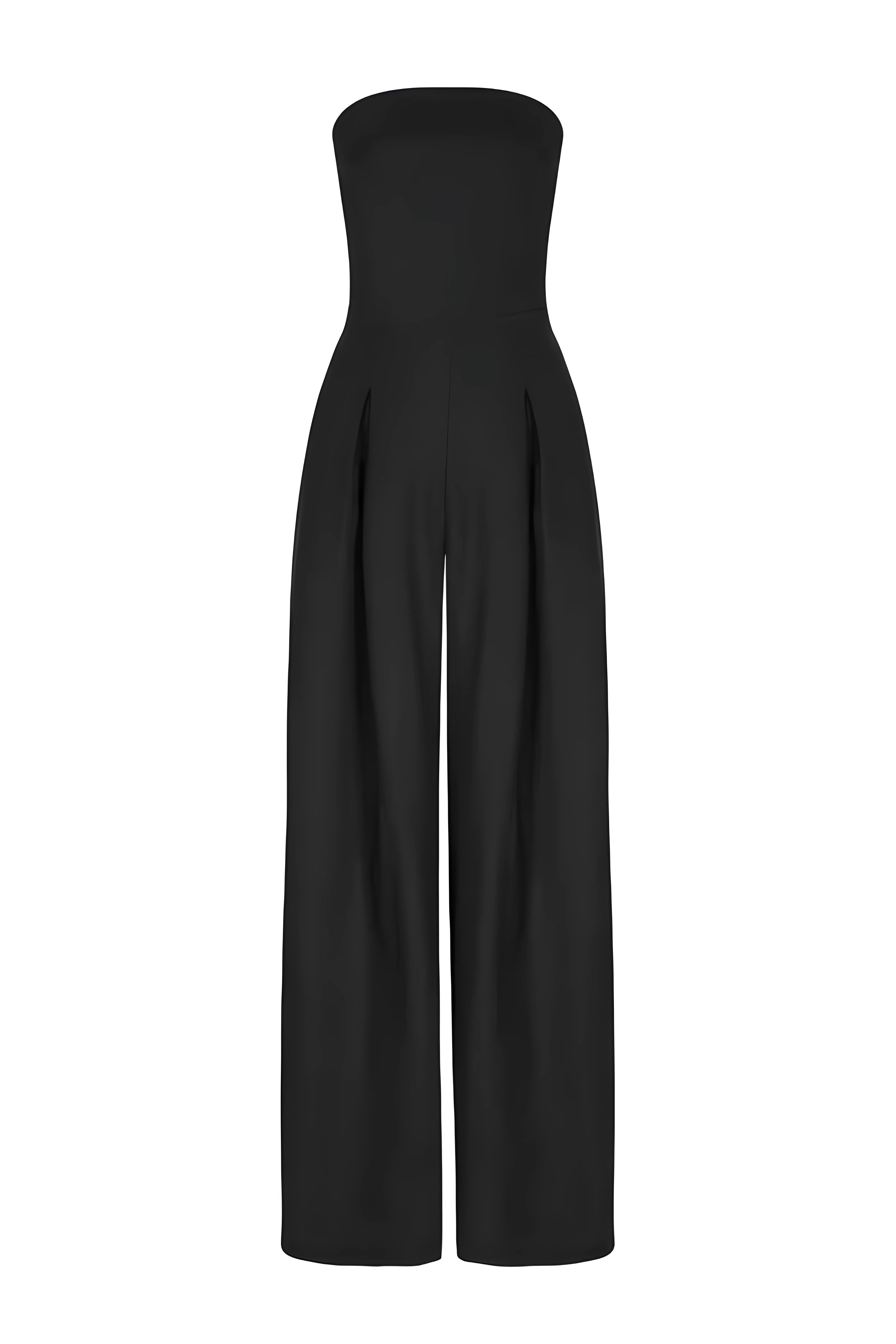 Polyester blend Eugenia Jumpsuit Dames - Chic Strapless Wijde Pijpen