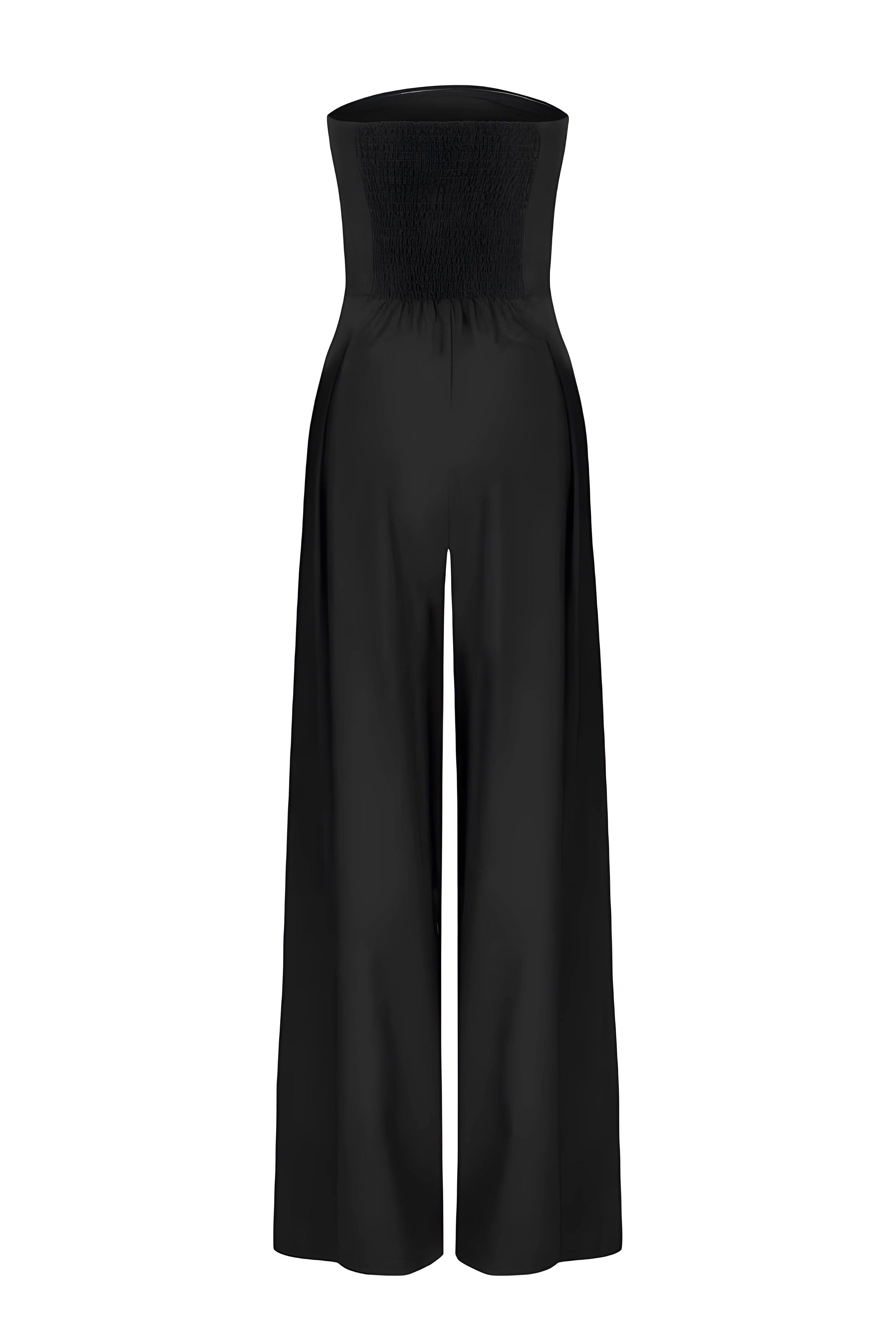 Polyester blend Eugenia Jumpsuit Dames - Chic Strapless Wijde Pijpen