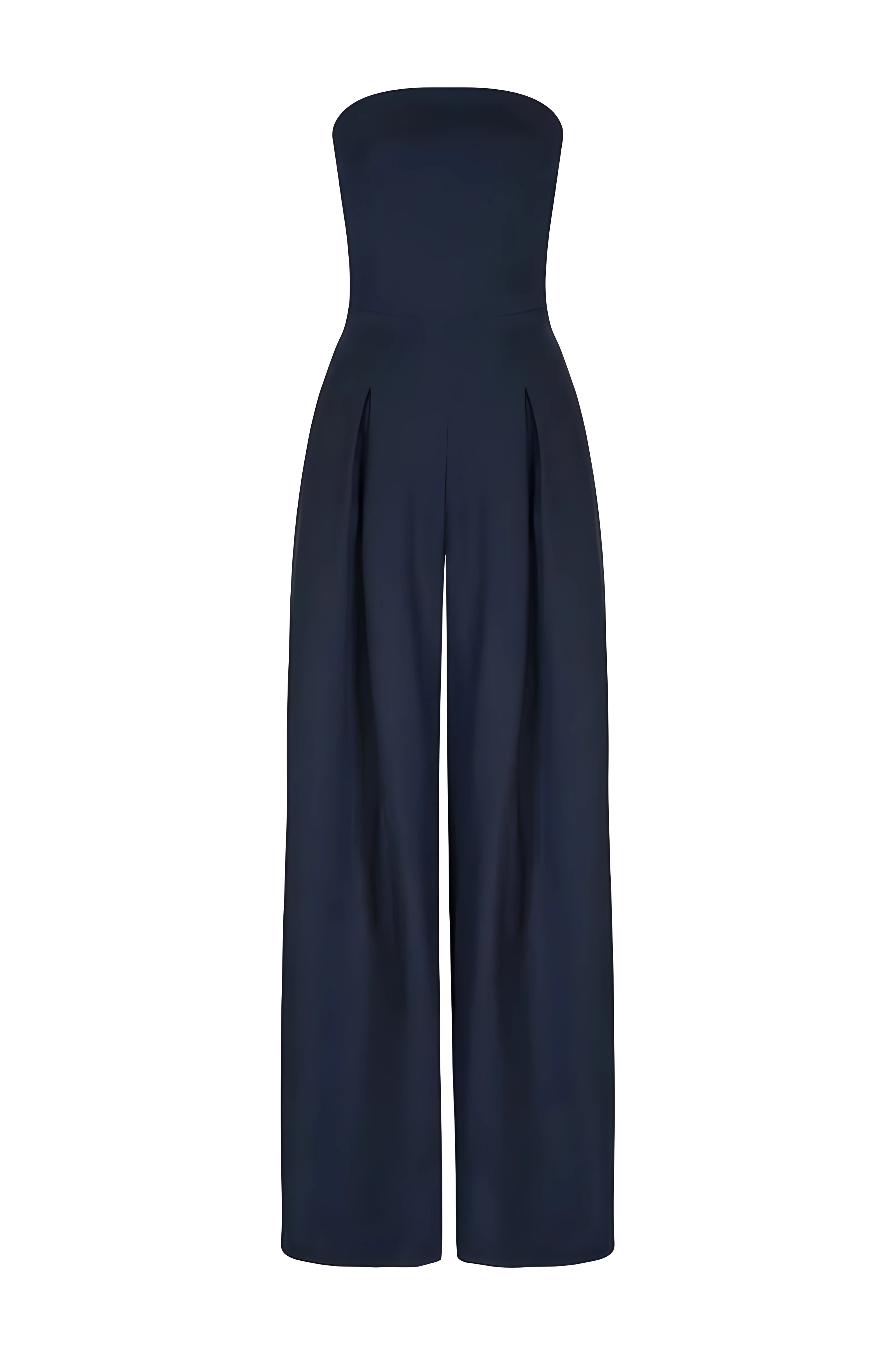 Polyester blend Eugenia Jumpsuit Dames - Chic Strapless Wijde Pijpen