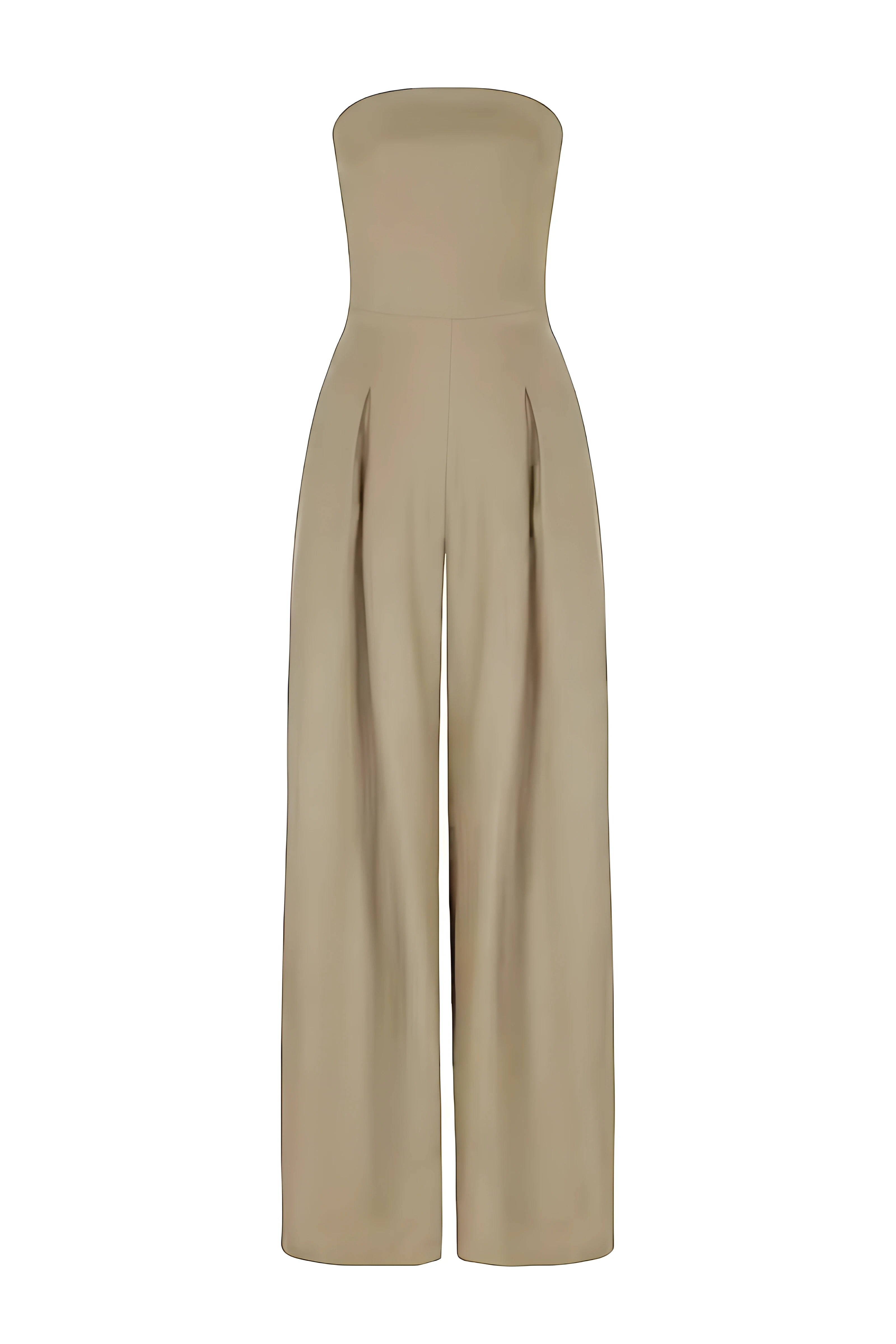 Strapless Jumpsuit met Wijde Pijpen