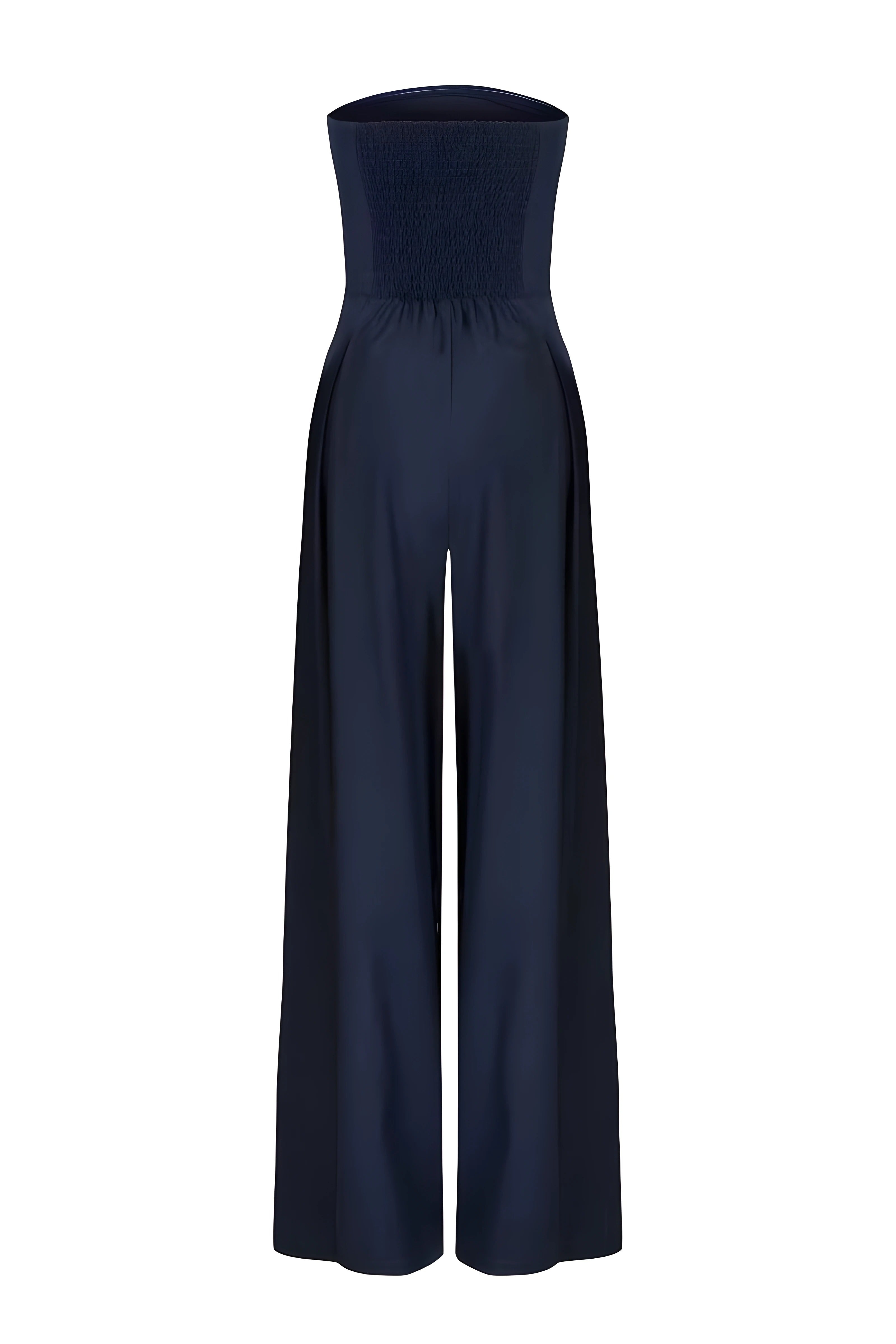 Strapless Jumpsuit met Wijde Pijpen
