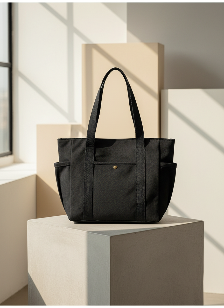 Canvas Draagtas met Handige Zakken