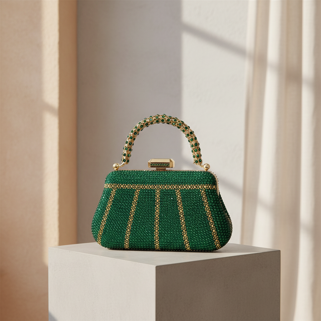 Glamoureuze met Strass Versierde Avondtas