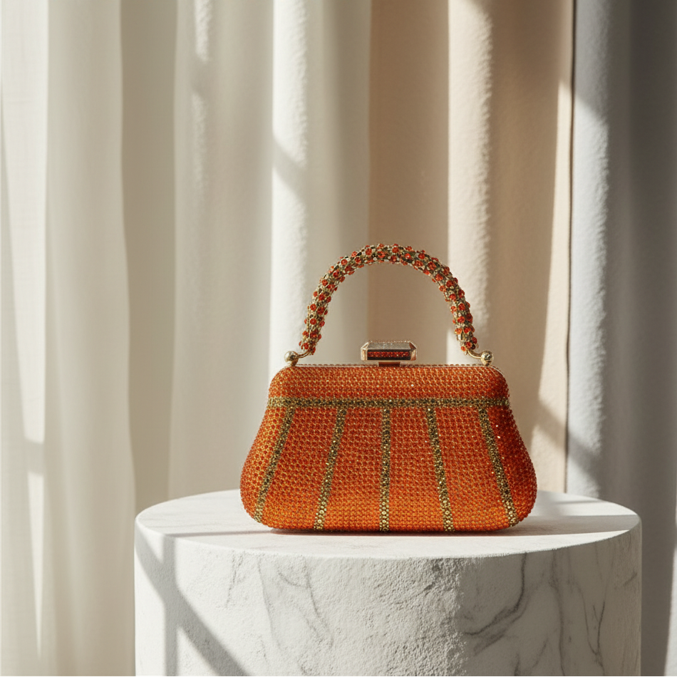 Glamoureuze met Strass Versierde Avondtas