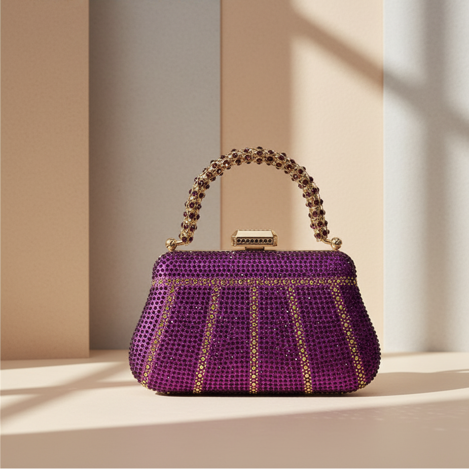 Glamoureuze met Strass Versierde Avondtas