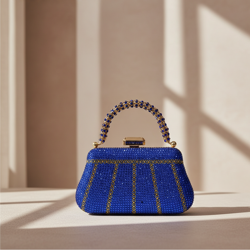 Glamoureuze met Strass Versierde Avondtas