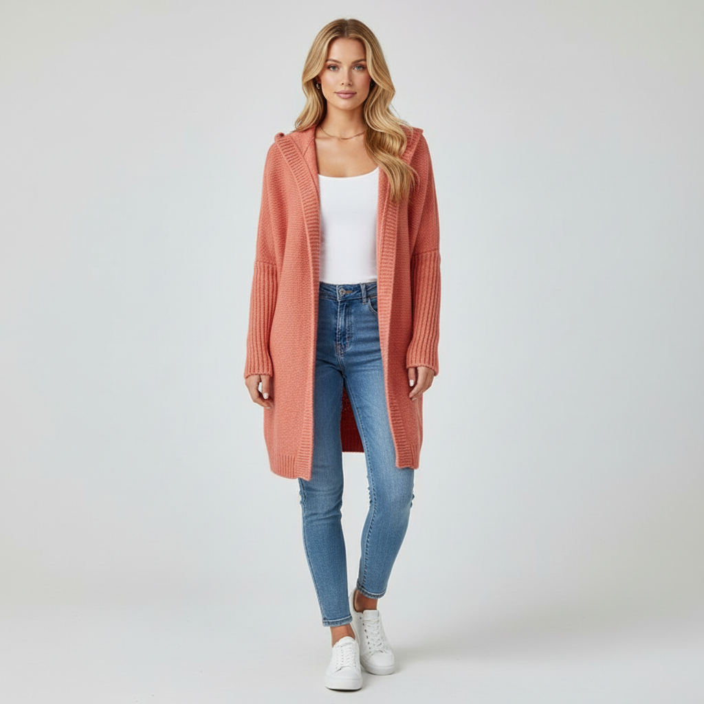 Makaylah Gebreid Cardigan met Capuchon voor Dames