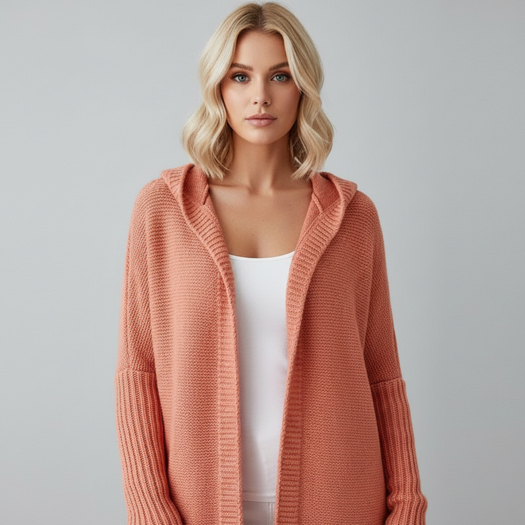 Makaylah Gebreid Cardigan met Capuchon voor Dames