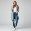 Makaylah Gebreid Cardigan met Capuchon voor Dames