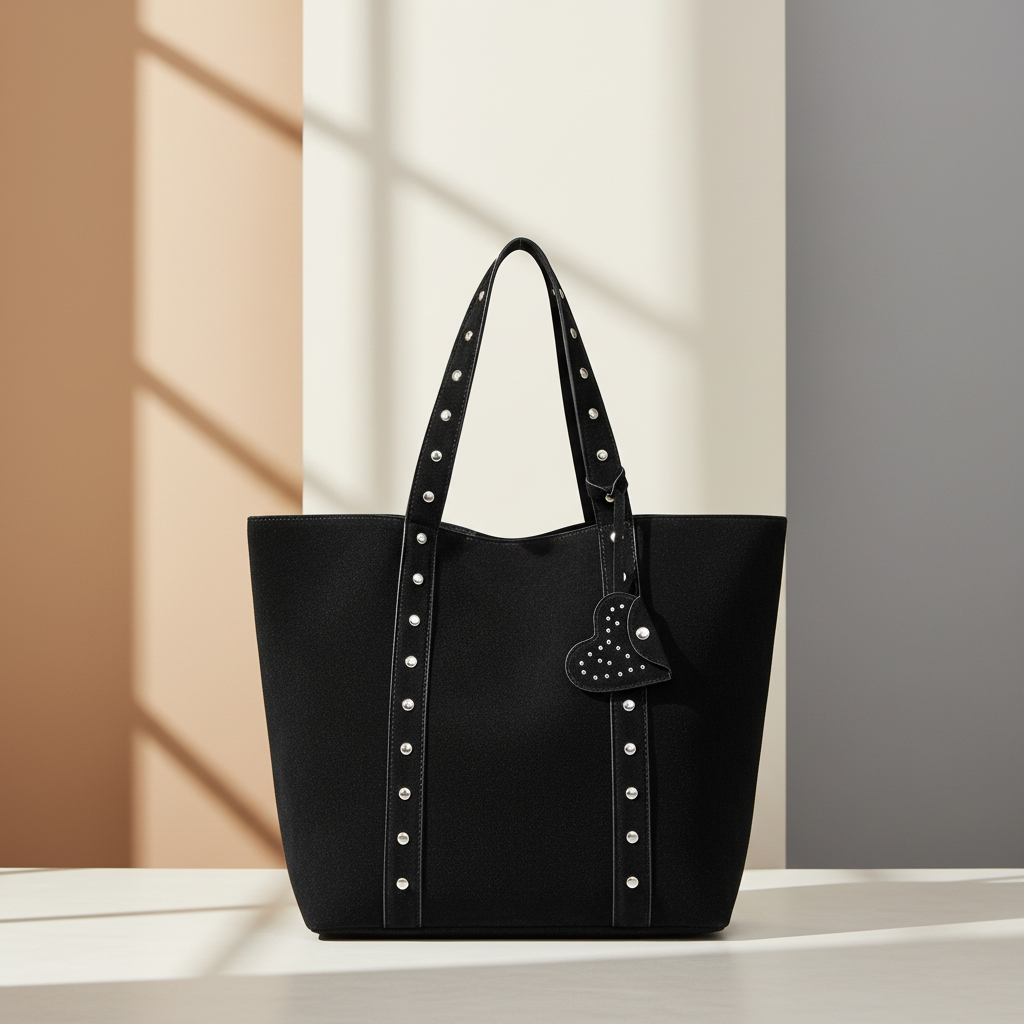 Casual Chique Metallic Stud Tote Bag