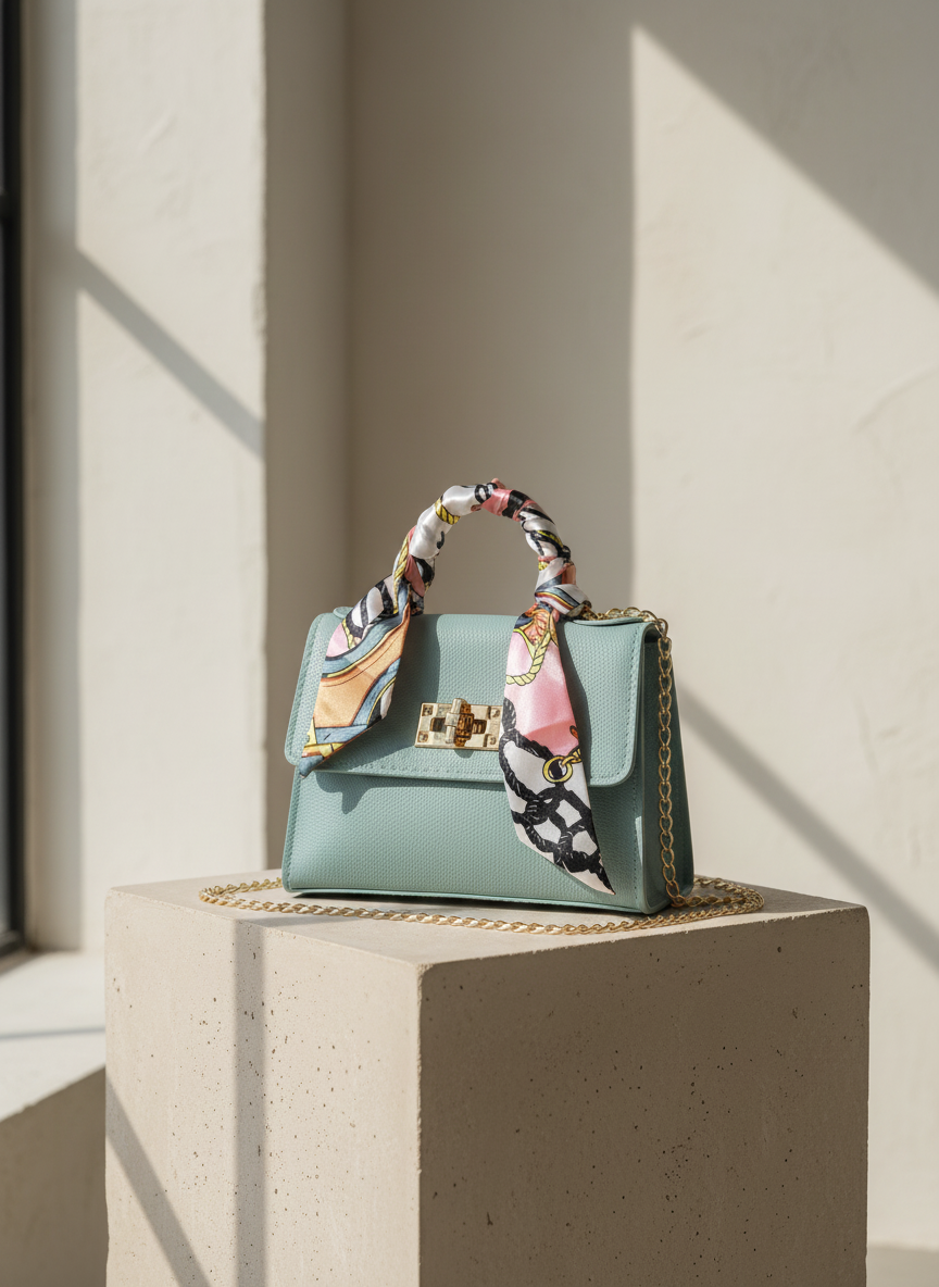 Faux Leren Handtas met Sjaaldetail