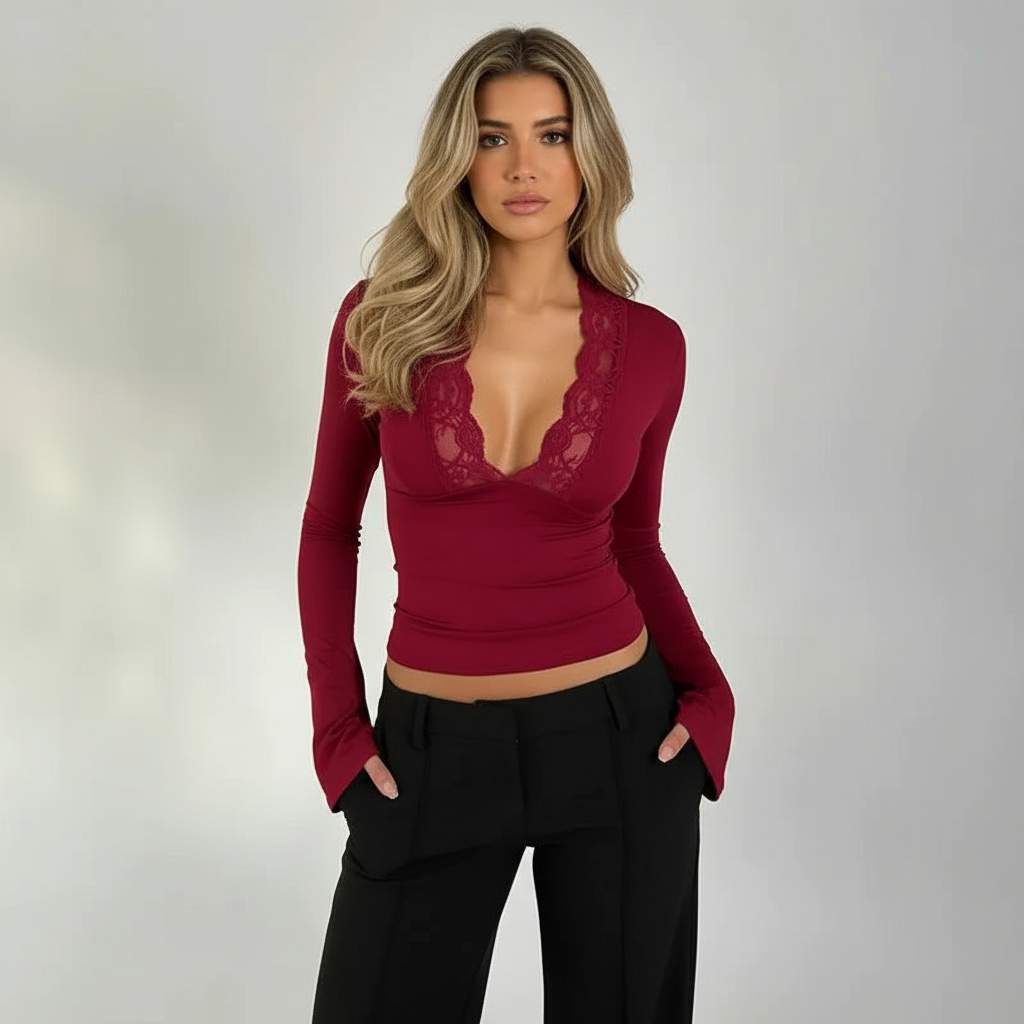 Ribbed Knit Crop Top Dames - Contemporary Chic Miranda Top