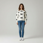 Merissa Gebreide Trui voor Dames - Cute Casual Strikjesprint