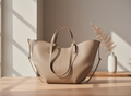 Leren Tote Tas met Getextureerd Leer en Schouderriem