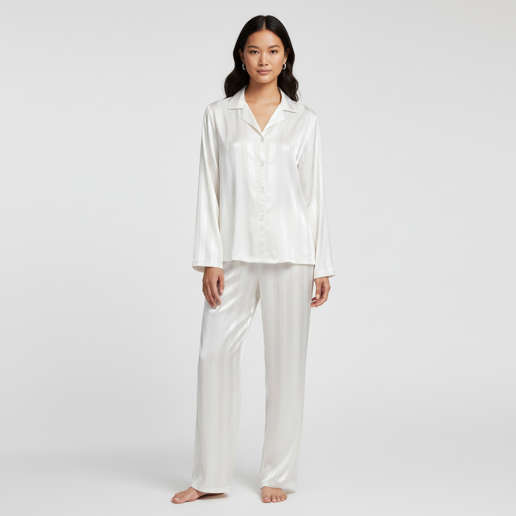 Arya Pyjamaset - Satijnachtig met Verticale Streep