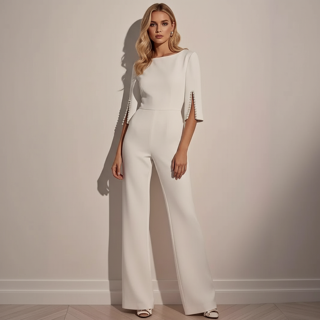 Elegant Formele Jumpsuit met Kralenversiering