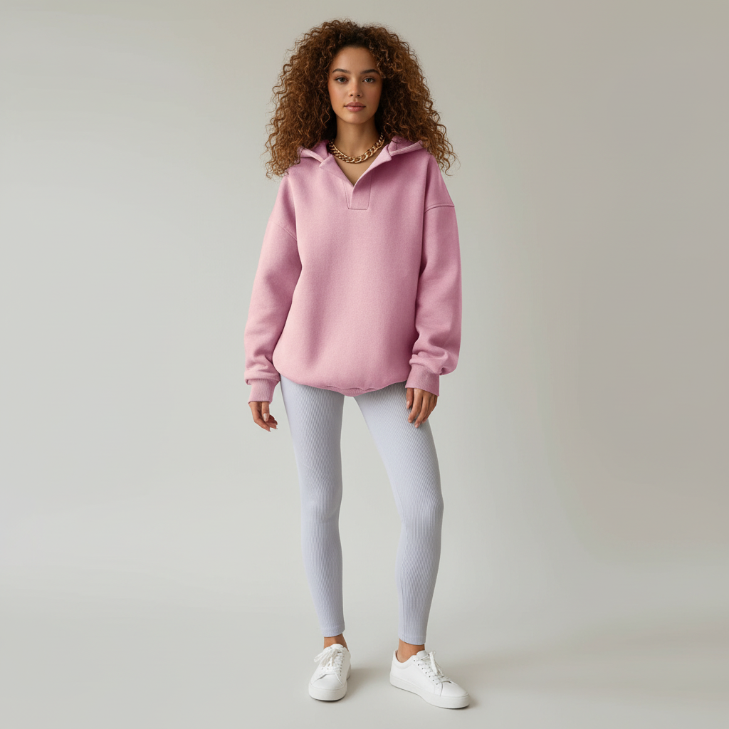Harper - Hoodie met Halve Knoopsluiting