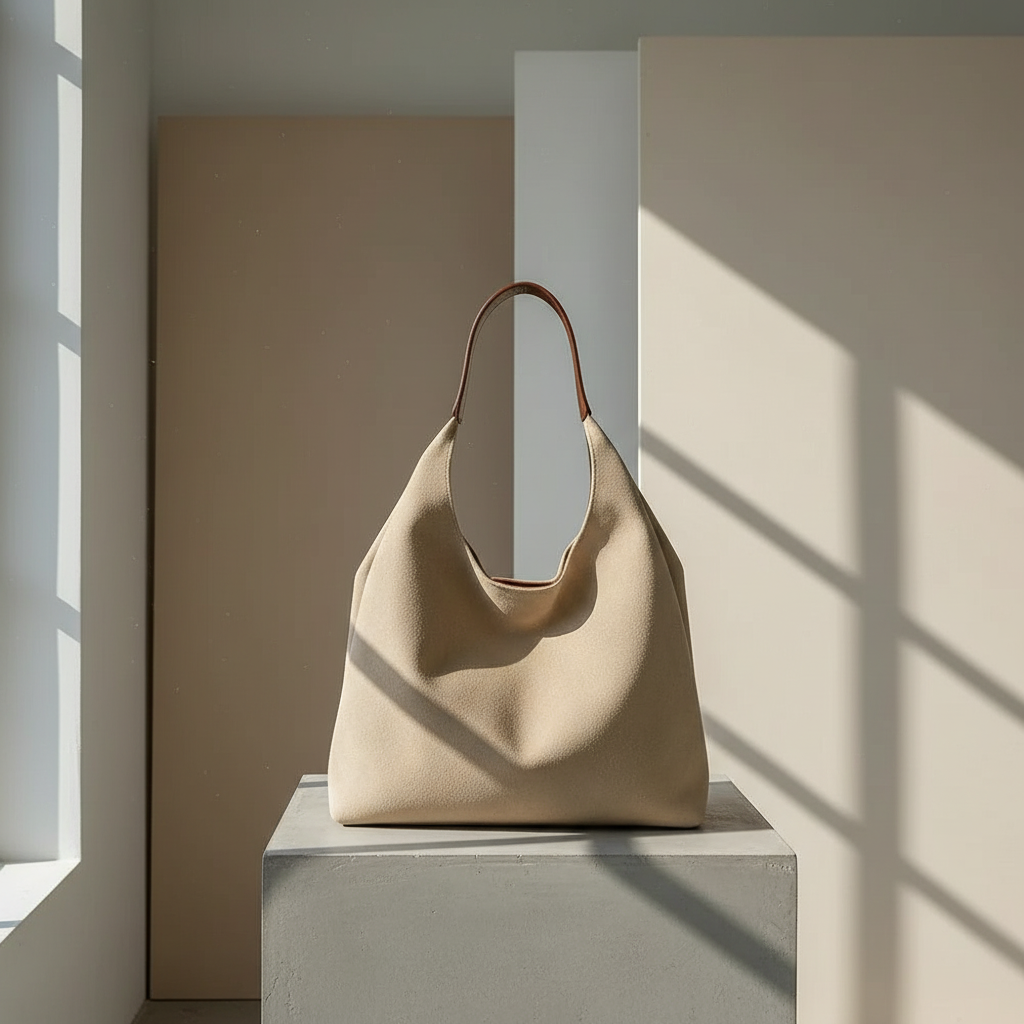 Suède Hobo Tas met Minimalistisch Soepel Silhouet