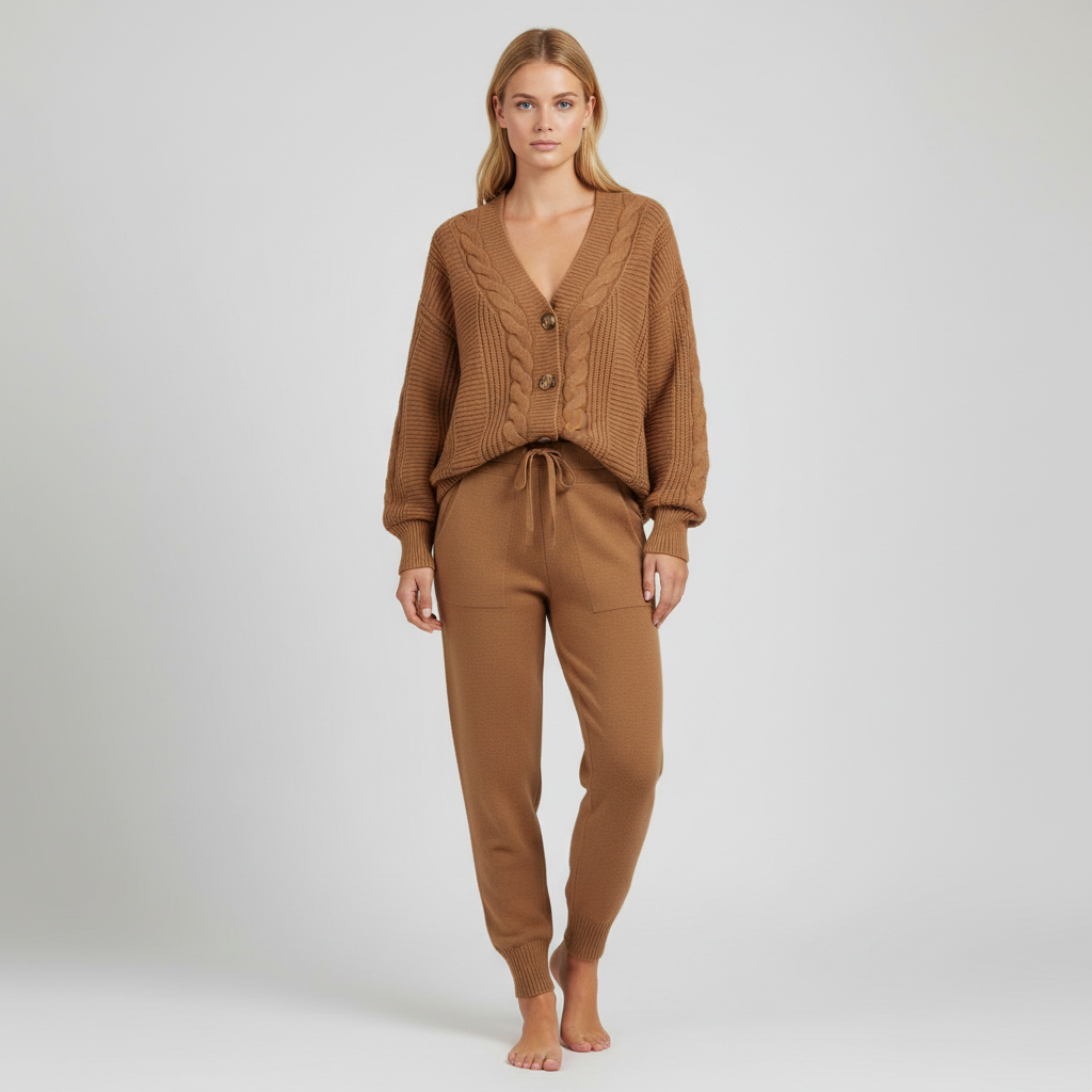 Pamala Gebreide Set Dames - Casual Kabelgebreid Comfort