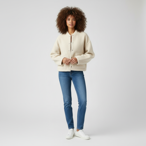 Brianda - Casual Gebreide Dames Jas met Textuur