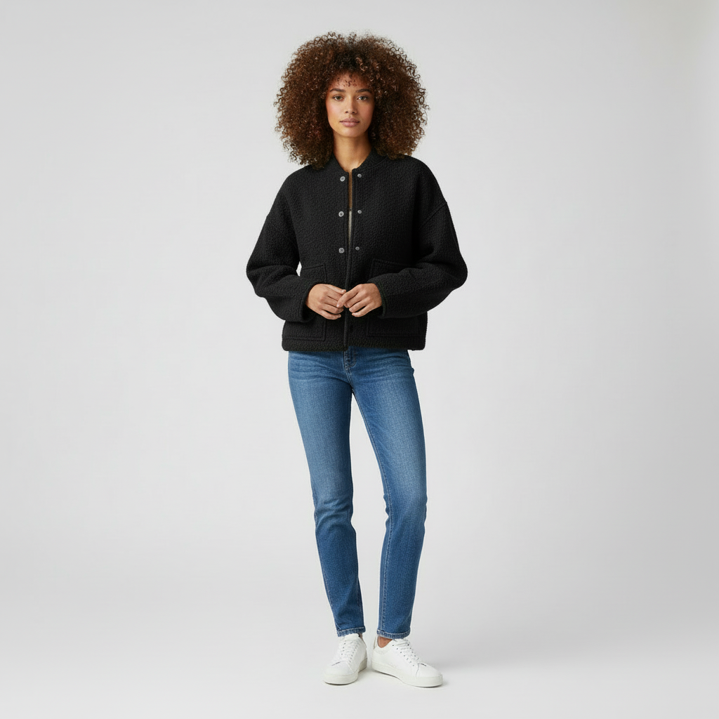 Brianda - Casual Gebreide Dames Jas met Textuur