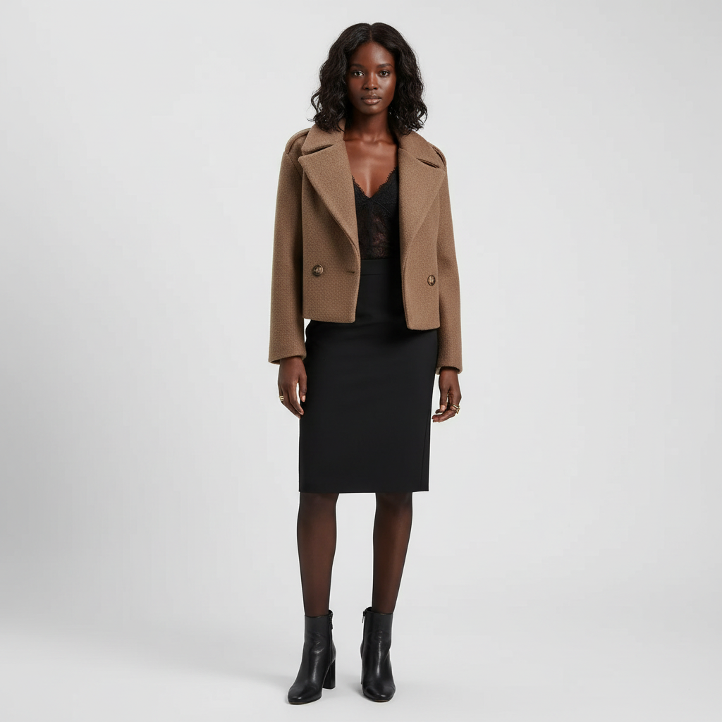 Azariah Korte Jas Dames  - Hedendaags Dubbelrijig Design