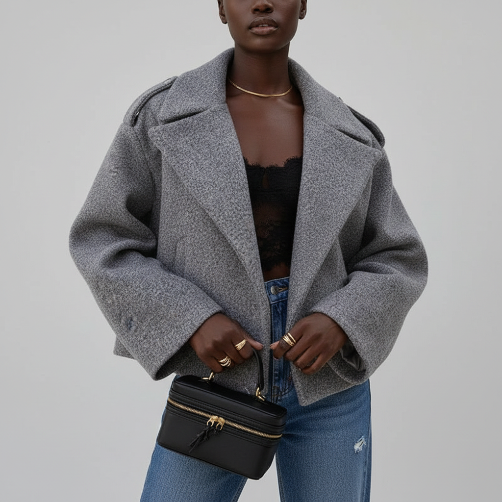 Azariah Korte Jas Dames  - Hedendaags Dubbelrijig Design