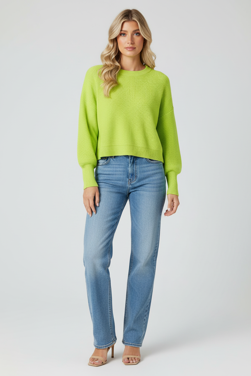 Relaxte Mouwen Cropped Trui
