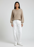 Zachte Knit Kabeldetail Trui