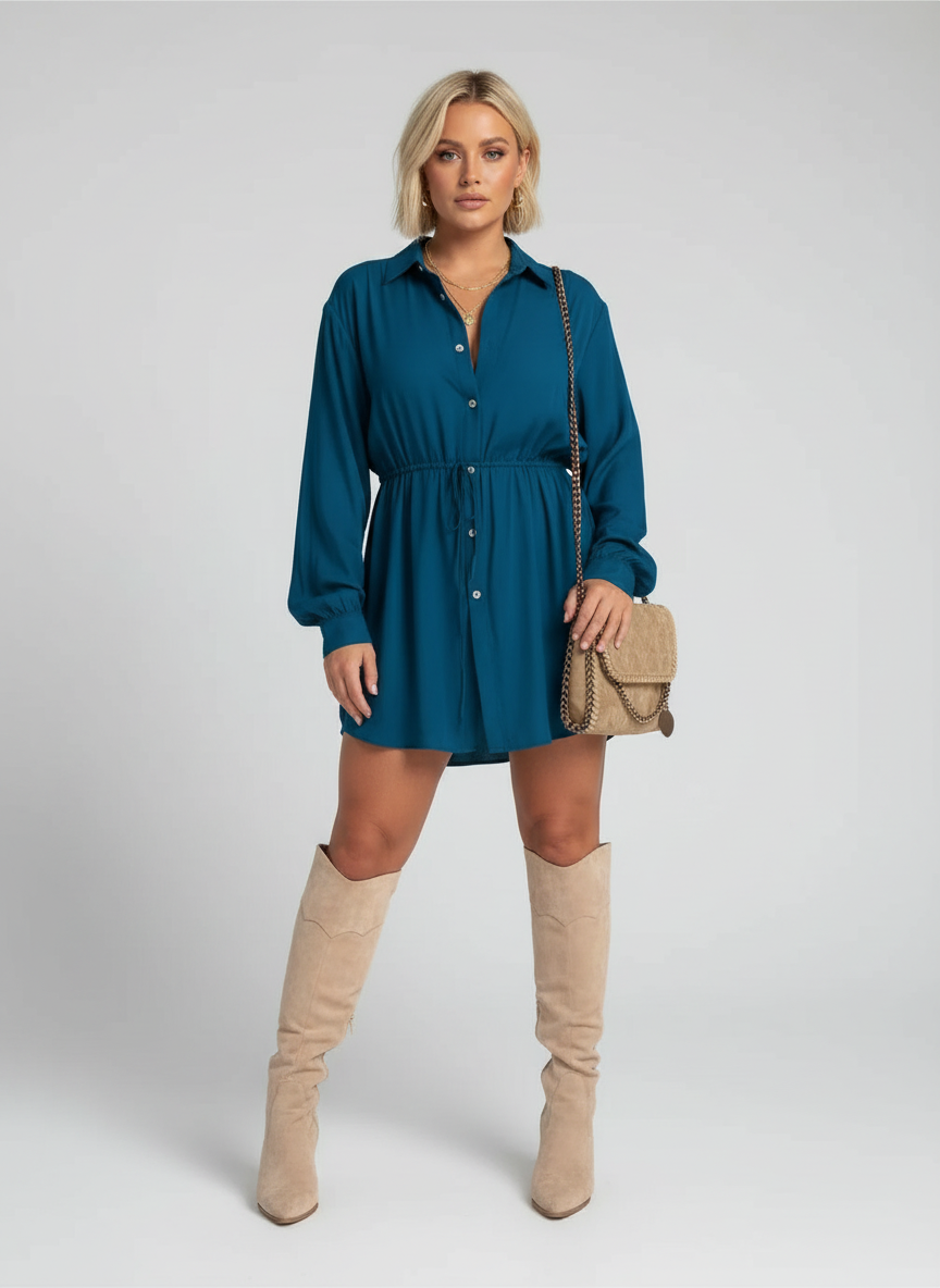 Shirtdress met Trekkoord Taille
