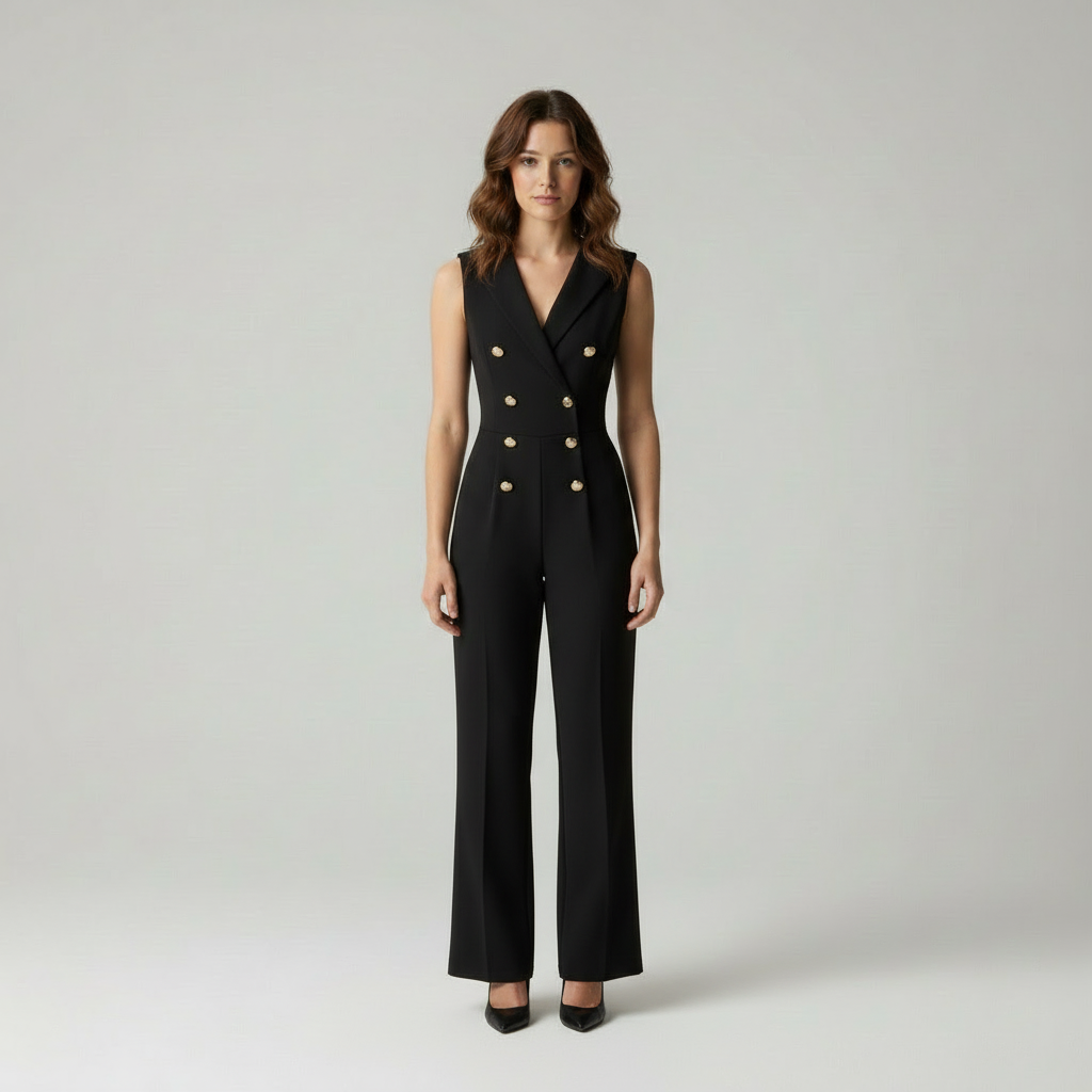 Dante - Dames Elegante Double-Breasted Jumpsuit