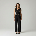 Dante - Dames Elegante Double-Breasted Jumpsuit
