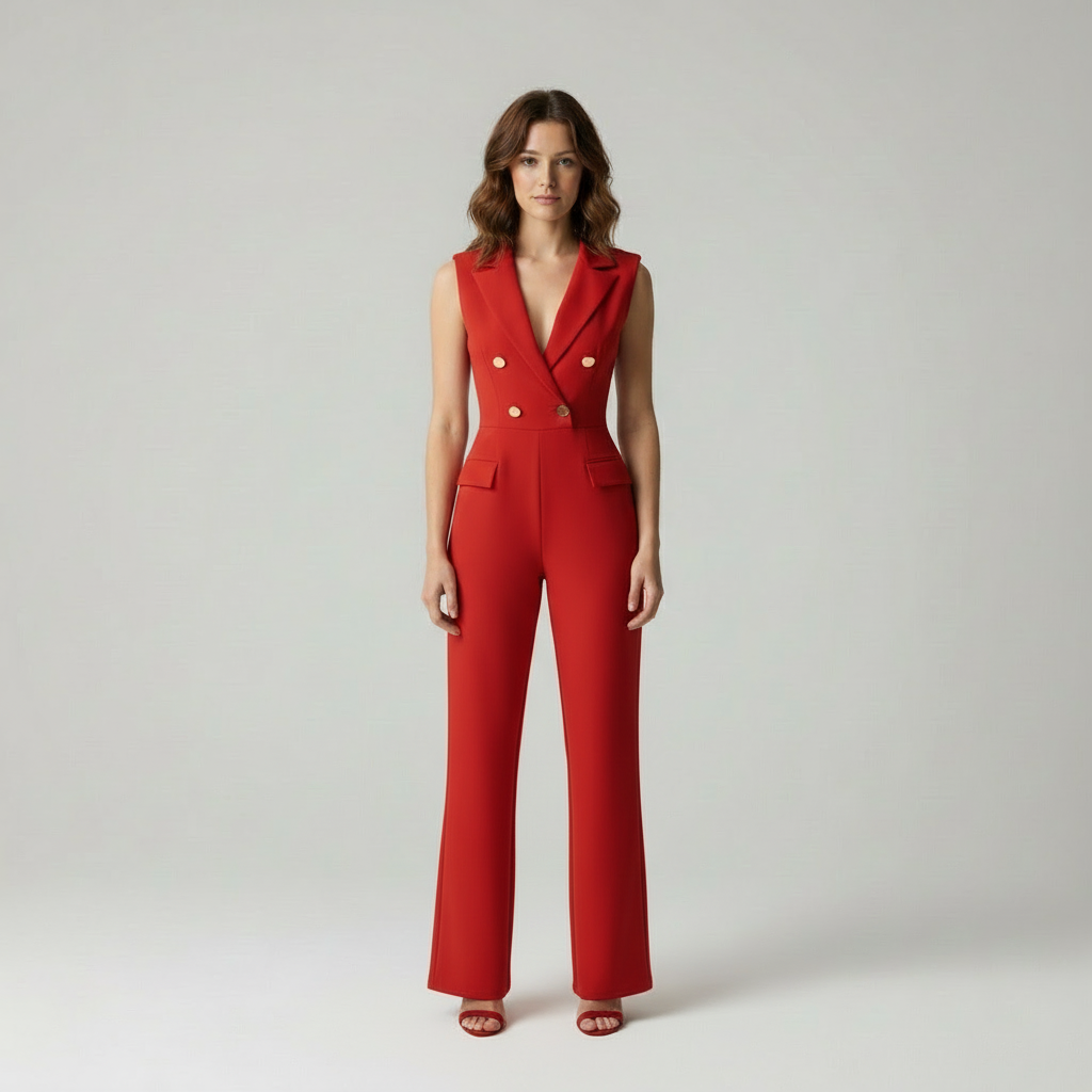Dante - Dames Elegante Double-Breasted Jumpsuit