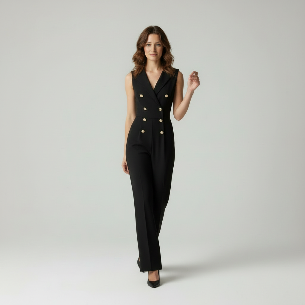 Dante - Dames Elegante Double-Breasted Jumpsuit