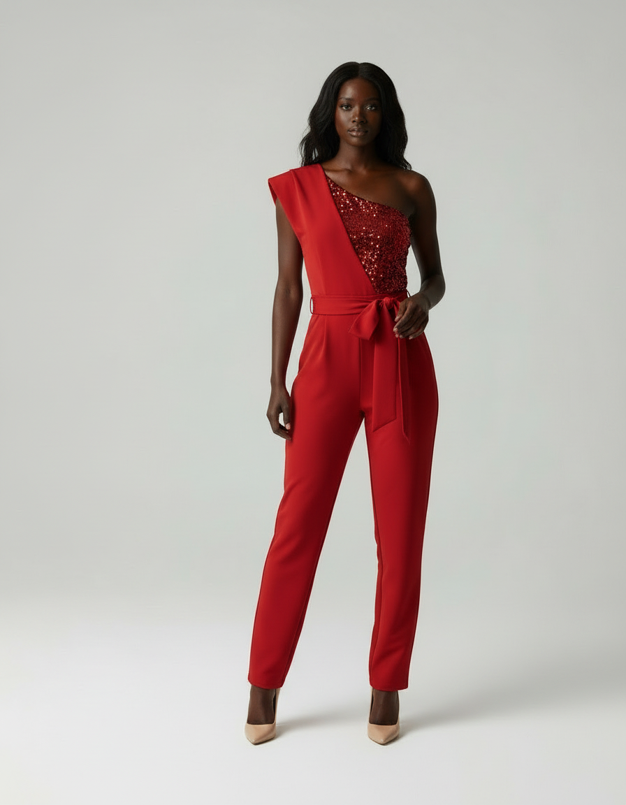 Stella - Glamoureuze Dames One-Shoulder Jumpsuit