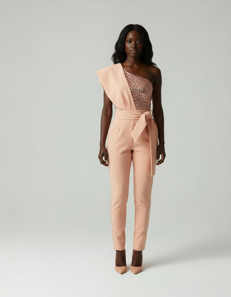 Stella - Glamoureuze Dames One-Shoulder Jumpsuit