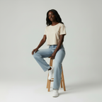 Relaxed Chic - Dames Wijde Pijpen Denim Jeans