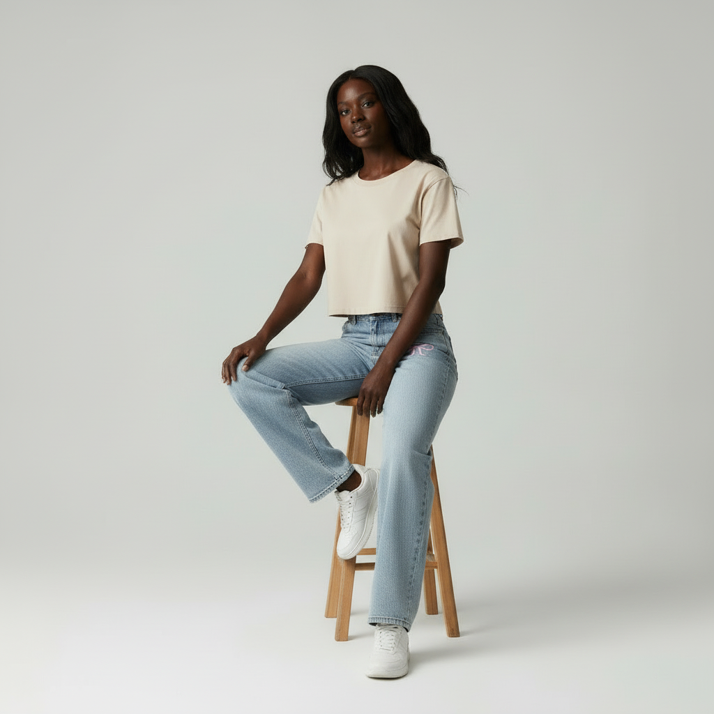 Relaxed Chic - Dames Wijde Pijpen Denim Jeans