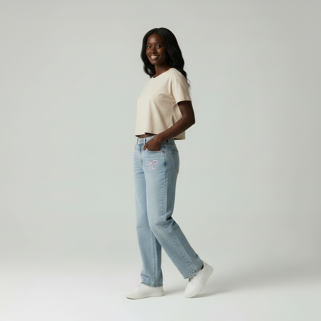 Relaxed Chic - Dames Wijde Pijpen Denim Jeans