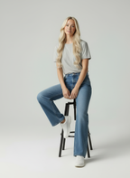 Lichtblauwe Denim - Comfortabele Dames Wide-Leg Jeans