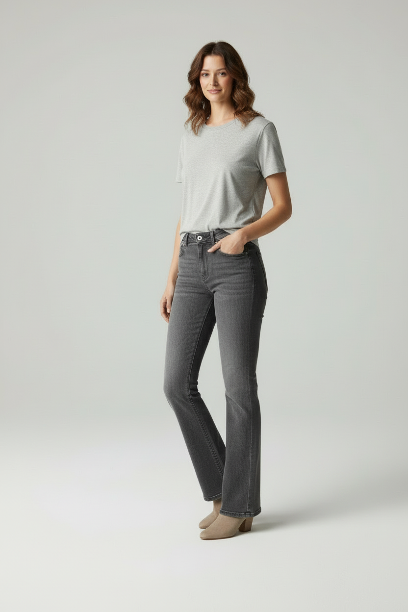 Luna - Dames Wijde Pijpen Denim Jeans