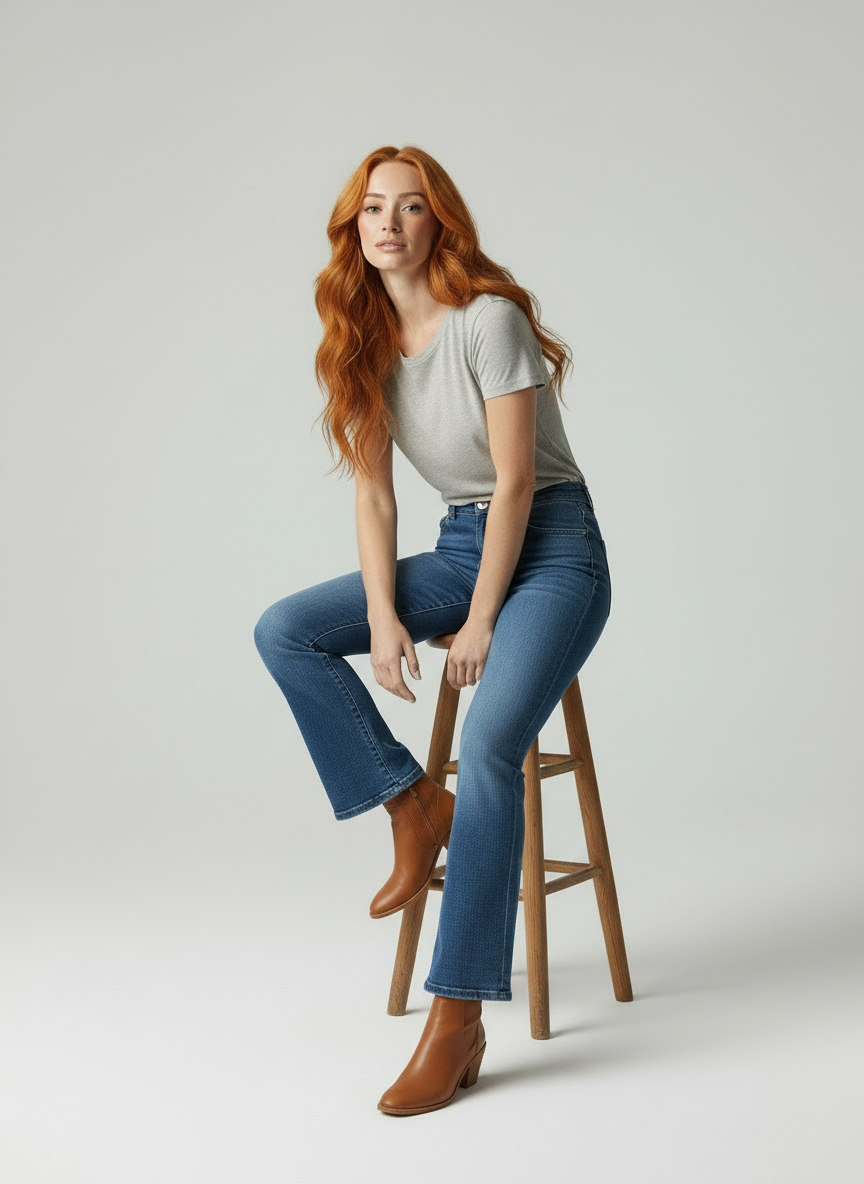 Retro Flair - Dames Flare Jeans met Hoge Taille