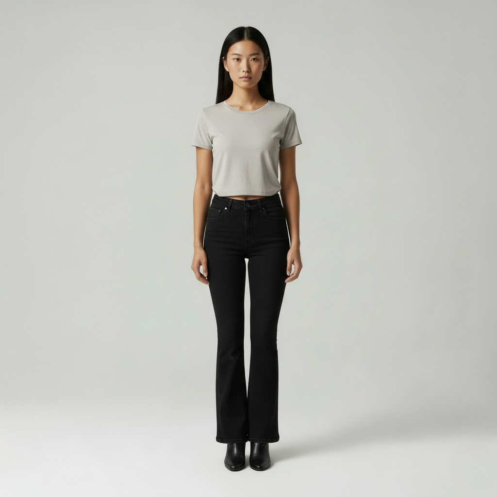 Luna - Dames Flatterende Denim Flared Broek