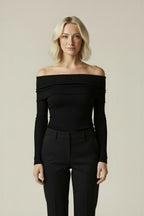 Caydence Gebreide Dames Trui met Off-Shoulder Halslijn