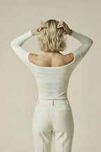 Caydence Gebreide Dames Trui met Off-Shoulder Halslijn