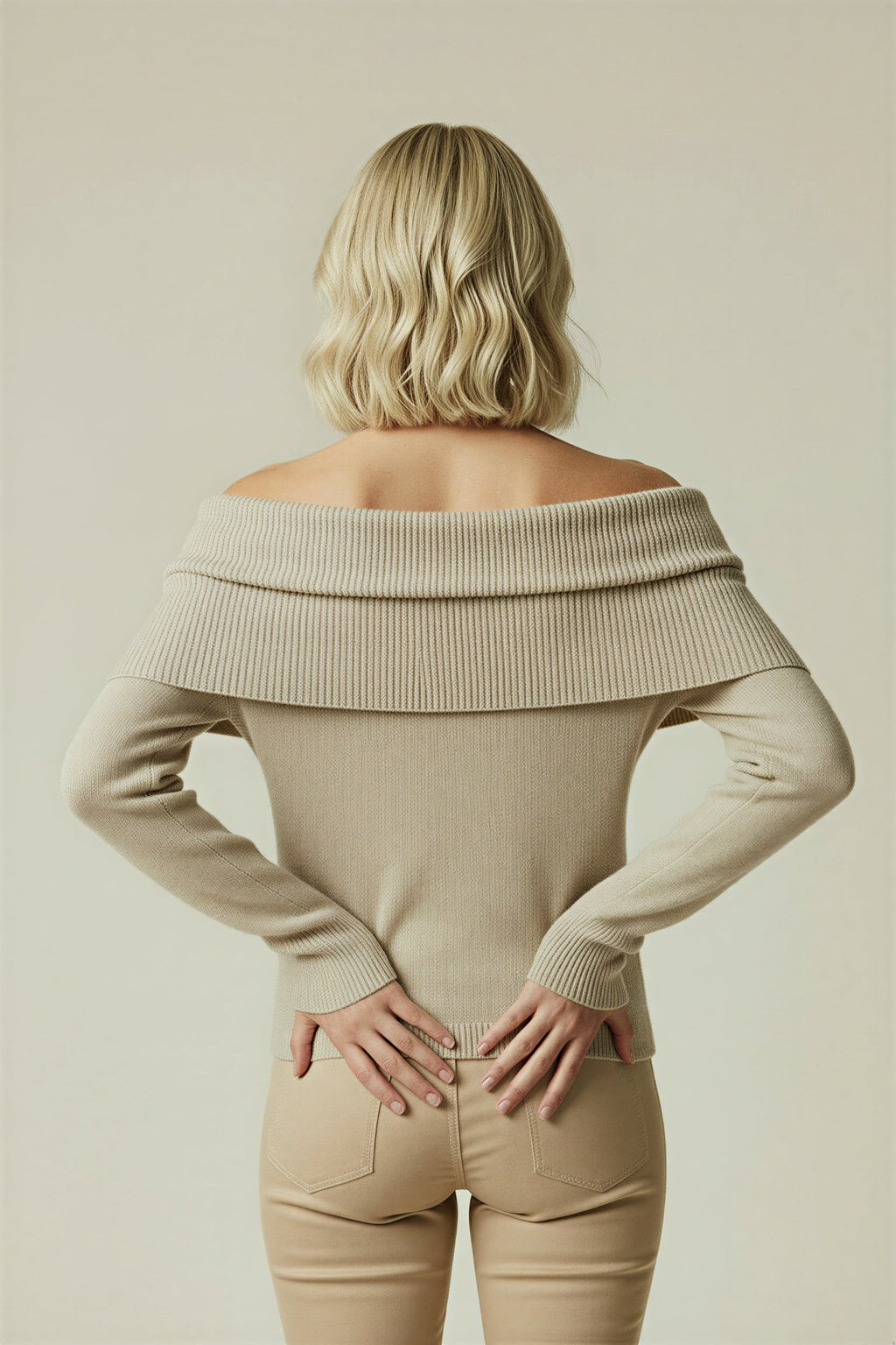 Caydence Gebreide Dames Trui met Off-Shoulder Halslijn