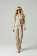 Ralph Pakset voor Dames - Dubbelrij vest met wijde pijpen