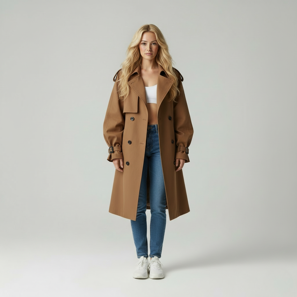 Stijlvolle Klassieker - Moderne Vrouwen Dubbele Rij Knopen Trenchcoat