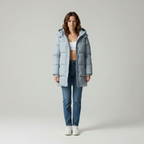 Chique Comfort - Moderne Vrouwen Lange Pufferjas met Capuchon